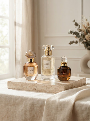 Editorial fragrance composition — not actual merchandise